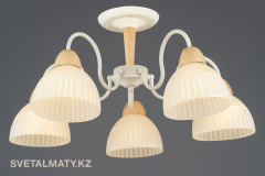 Люстра потолочная N6695/5 WT+WOOD