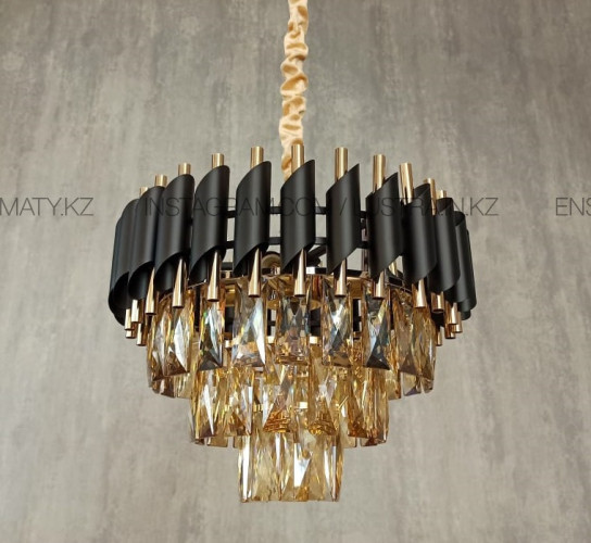Люстра американского стиля 40см золото+черный матированный