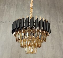 Люстра американского стиля 40см золото+черный матированный