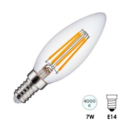 Лампочка E14 7W 6000K Свеча(Пуля) FILAMENT C35