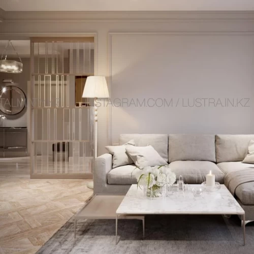 Торшер SvetAlmaty.kz на 1 лампу. Цвет белый+золото