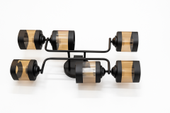 Люстра потолочная чёрная 6 плафонов