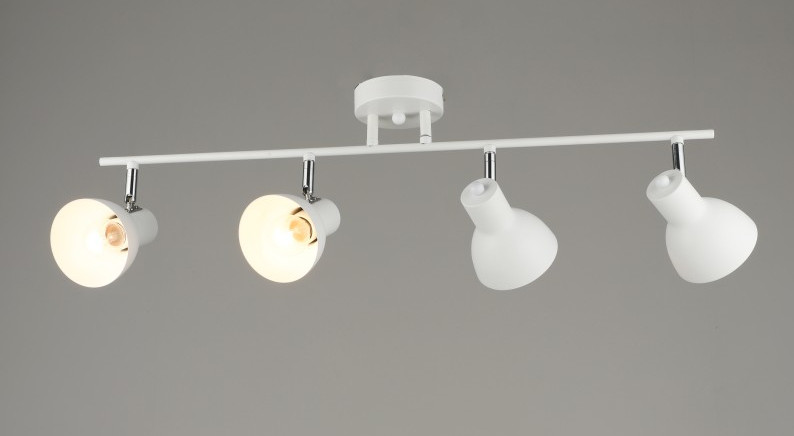 Потолочный светильник/спот система на 4 лампы, цоколь Е27, цвет белый