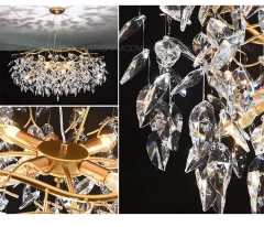 Роскошная хрустальная люстра на 9 ламп, цвет золото. Код товара: ALX37-800GD