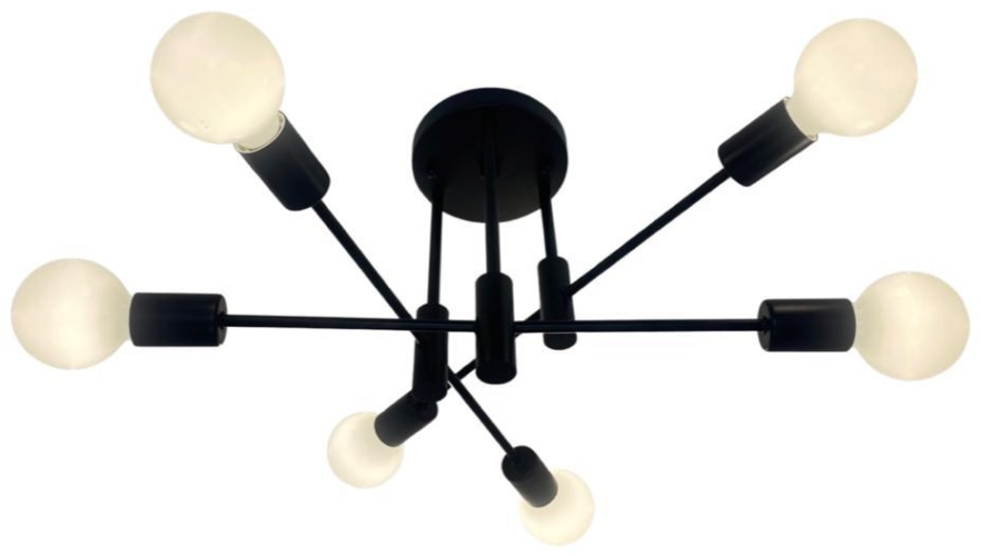 Люстра потолочная  черная на 6 ламп