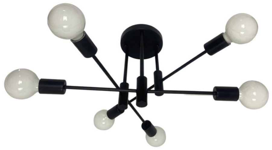 Люстра потолочная  черная на 6 ламп