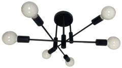 Люстра потолочная  черная на 6 ламп