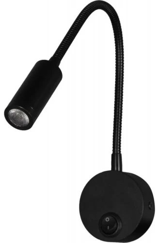 Настенная бра черная с кнопкой на корпусе LED/3W/4000K