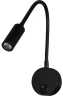 Настенная бра черная с кнопкой на корпусе LED/3W/4000K
