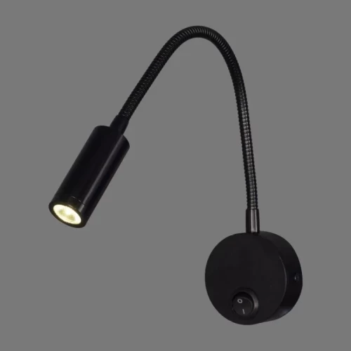 Настенная бра черная с кнопкой на корпусе LED/3W/4000K