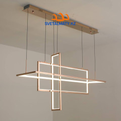 Подвесная LED люстра в виде трех четырехугольников 9100