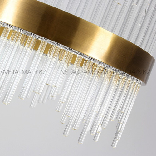 Круглая современная люстра с хрустальными палочками
