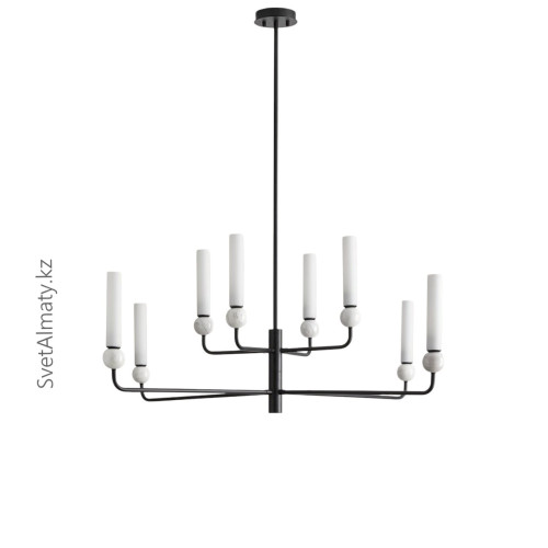 Дизайнерская люстра с элементами черного и белого на 8 ламп  