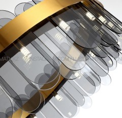 Современная круглая хрустальная люстра 60см