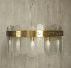 Современная круглая хрустальная люстра 60см