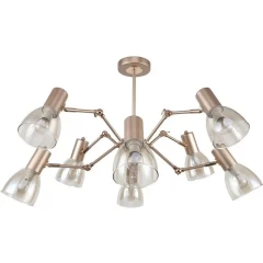 Потолочная люстра на штанге на 8 ламп. Цвет Шампань.  Код товара: 451-8SH