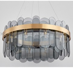 Современная круглая хрустальная люстра 80cм