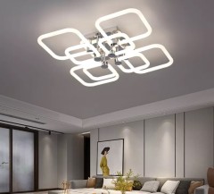 Люстра светодиодная на 8 квадратов. Цвет хром. Ш/Д 60см