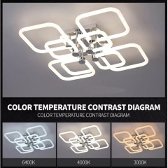 Люстра светодиодная на 8 квадратов. Цвет хром. Ш/Д 60см