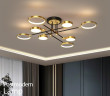 Потолочная люстра черно-золотая в стиле Post-Modern на 8 источников света.