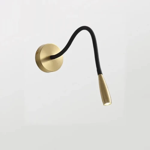 Настенная бра латунно-черная с кнопкой на корпусе Epistar LED 3W