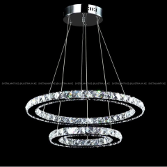 Подвесная LED люстра из хрусталя 40+20см 10043-400CR
