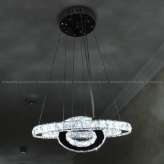 Подвесная LED люстра из хрусталя 40+20см 10043-400CR
