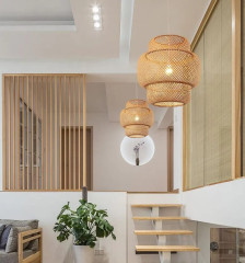  Подвесная плетеная люстра в восточном стиле 30см