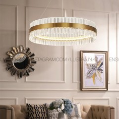 Современная круглая хрустальная люстра 60cм