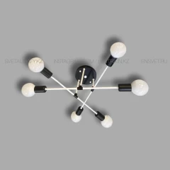 Modern Black+White люстра черная на 6 ламп