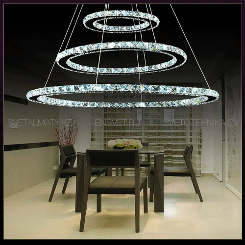 Подвесная LED люстра из хрусталя 80+60+40см