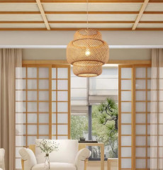  Подвесная плетеная люстра в восточном стиле 40см