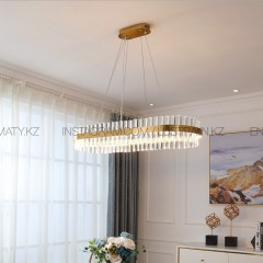 Современная овальная хрустальная люстра 60cм