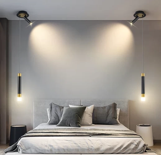 Современный светодиодный светильник черный с золотом.  Код товара: 3066-2GD+BK