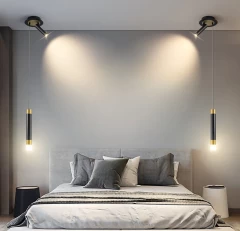 Современный светодиодный светильник черный с золотом.  Код товара: 3066-2GD+BK